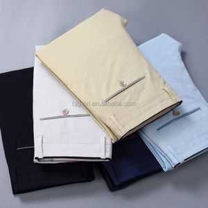 High quality men's khaki pants elastic straight leg men's business mid waist dad jeans wholesale
