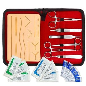 Health and Medical Students Training Suture Sets Customized Professional Scissor Hemostatic Forceps Scapel Handle Suture Pad Kit
