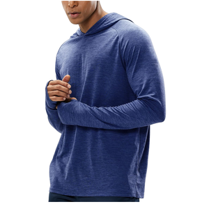 Custom Tech Sport Pullover Sweatshirts UV Sun Protection Gym Lightweight Hoodie Tee Quick Dry Long Sleeve Hooded T Shirt for Men