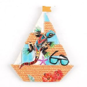 UV printed refrigerator resin landscape decoration beach tourism souvenir decoration coconut trees seagulls lizards, and turtles