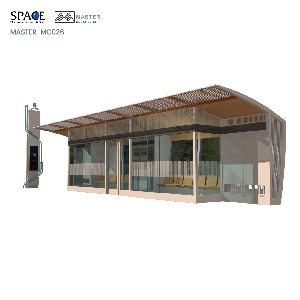 Dongguan Space Electronic Science & Tech Co., Ltd. Air-Conditioned Bus Shelter with Electronic Display Advertising Light Boxes Bus Stop