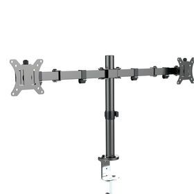 Monitor Stand Desk Holder Height Adjustable Double Classic Steel Computer Mount Arms for 2 Monitors 32 inches Computer