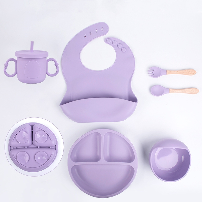 Dongguan Yujin Plastic Products Co., Ltd. Bpa Free Baby Eating Set Food Grade Baby Product Bpa Free Bowl Silicone Baby Feeding Set
