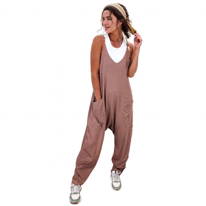 Womens Long Baggy Jumpers Loose Jumpesuits  Adjustable Straps Dropped Crotch Casual Romper Stretchy Maternity Onesie for Woman