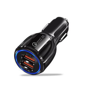 2024 Universal 3a usb car charger qc30 fast mobile phone charger with dual usb ports