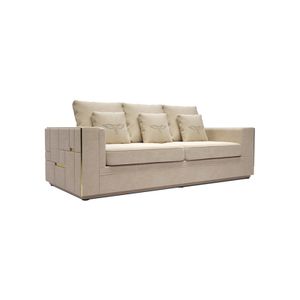 Winforce 3 Seater Elegant Living Room Sofa Italian Velvet Sofa With Metal Line Luxury Modern Design Sectional Sofa Set Furniture