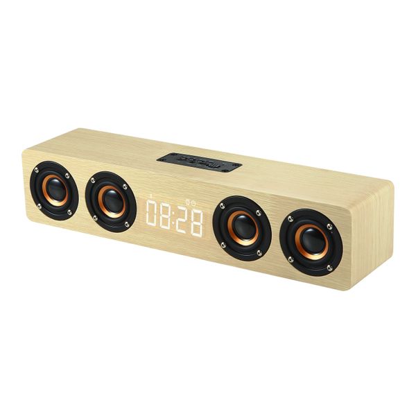 Christmas Hot Selling Wooden Desktop Luxury Wireless Speaker Multi Function Stereo Music Surround Bluetooth Speaker