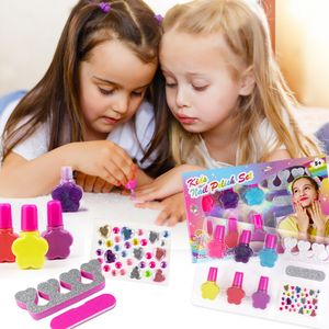 GP Kids Makeup Kit for Little Girls Children Princess Play face painting  nail beauty Birthday Toys Gift Real nail polish set