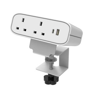OMNI 65W Fast Charging Station Office Power Access Desk Clamp Power Strip Desktop Power Outlet Clamp Mount with USB Type-C Port