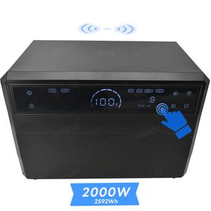 2KW Emergency Energy Storage Supply Solar Generator Backup Ttouch Screen Wireless AC Charge Home 2000W Portable Power Station