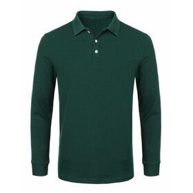 New Style Custom Logo Mens Polo Shirts Solid 100% Cotton Long Sleeve Rugby Polo Shirt