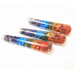 Wholesale 7-Chakra Layered Orgone Massage Wands Smooth Gemstone Crafts Viking Reiki Feng Shui Energetic Amethyst Resin Reiki