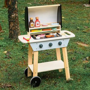 zhiqu Children's wooden BBQ simulation barbecue early education puzzle kitchen party boys and girls fun house toys