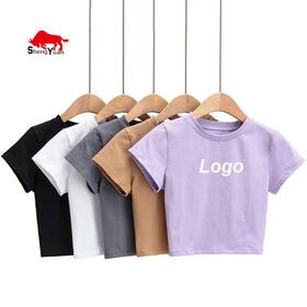Custom Cotton Crop Tops Women T shirt White Yoga Fitness Slim Fit cropped tshirt Ladies Crop Tops For Women