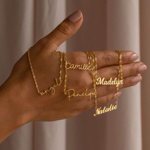 custom	name	necklace	for	women	personalised	cursive	trendy	name	necklace	stainless	steel	18k	gold	plated	custom	necklace