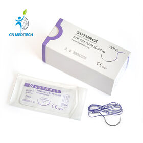 Medical Veterinary Suture Absorbable Polyglycolic Acid PGA Surgical Suture with Needle
