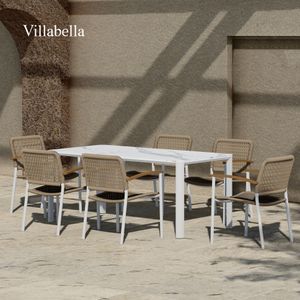 Villabella Rope Patio Dining Set Outdoor Furniture Terraces Modern Garden Dining Chair And Table Set Restaurant Furniture