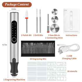 Portable Engraver Machine Tool Kit Rechargeable Electric Engraving Pen For Metal Glass Wood Carving Drilling Lettering