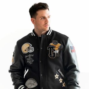 Men's Embroidered Letterman Jacket  High-Quality Custom Varsity Jacket for Schools and Sports Teams