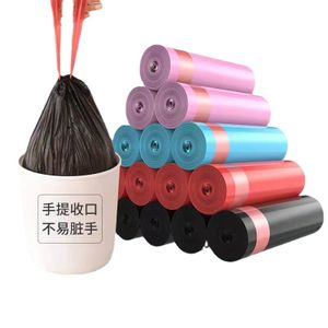 Wholesale drawstring closing thickened garbage bags household kitchen office dormitory plastic trash bags