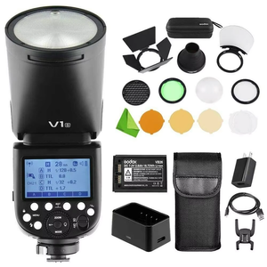 New Godox V1+ AK-R1 Kit Wireless LED Studio Flash Speedlite TTL Function Battery Power Supply Remote Control All Brands Camera