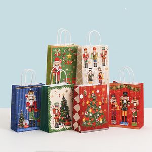 Customized Christmas kraft paper handbag Christmas Eve candy children's gift paper bag
