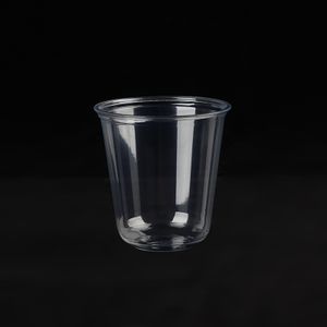 Factory price Bottle Grade PET Chip made disposable PET plastic cup 90mm-360ml U-shaped bottom cups for bubble tea/cold drink