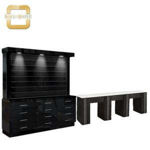 Polish Dip Rack With Bottom Cabinet Factory for Grey Nail Polish Retail Display Shelf of Nail Powder Cabinet Supplier