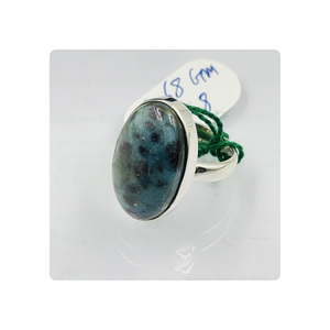 Natural Ruby Kyanite Gemstone Cabochon 92.5 Sterling Silver Ring Inlay Setting with Diamond for Engagement Jewelry
