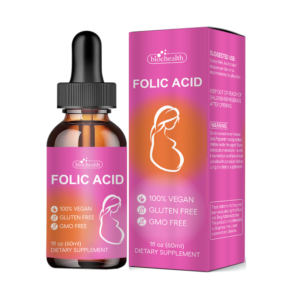 Pcos Fertility Folate Tablets Folic Acid Liquid Drops Prenatal Vitamin Supplement for Healthy Pregnancy