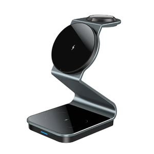 5W Portable Fast Charging Stand Aluminum Alloy Metal 3 in 1 Wireless Charger for Phone Watch & Earbuds ROHS Certified