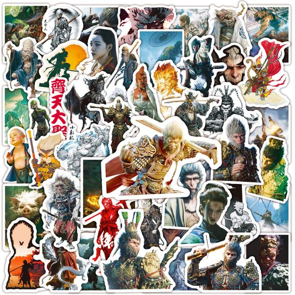 50Pcs Black Myth WuKong Stickers Label For Computer Bottle Skateboard Luggage Laptop Sticker