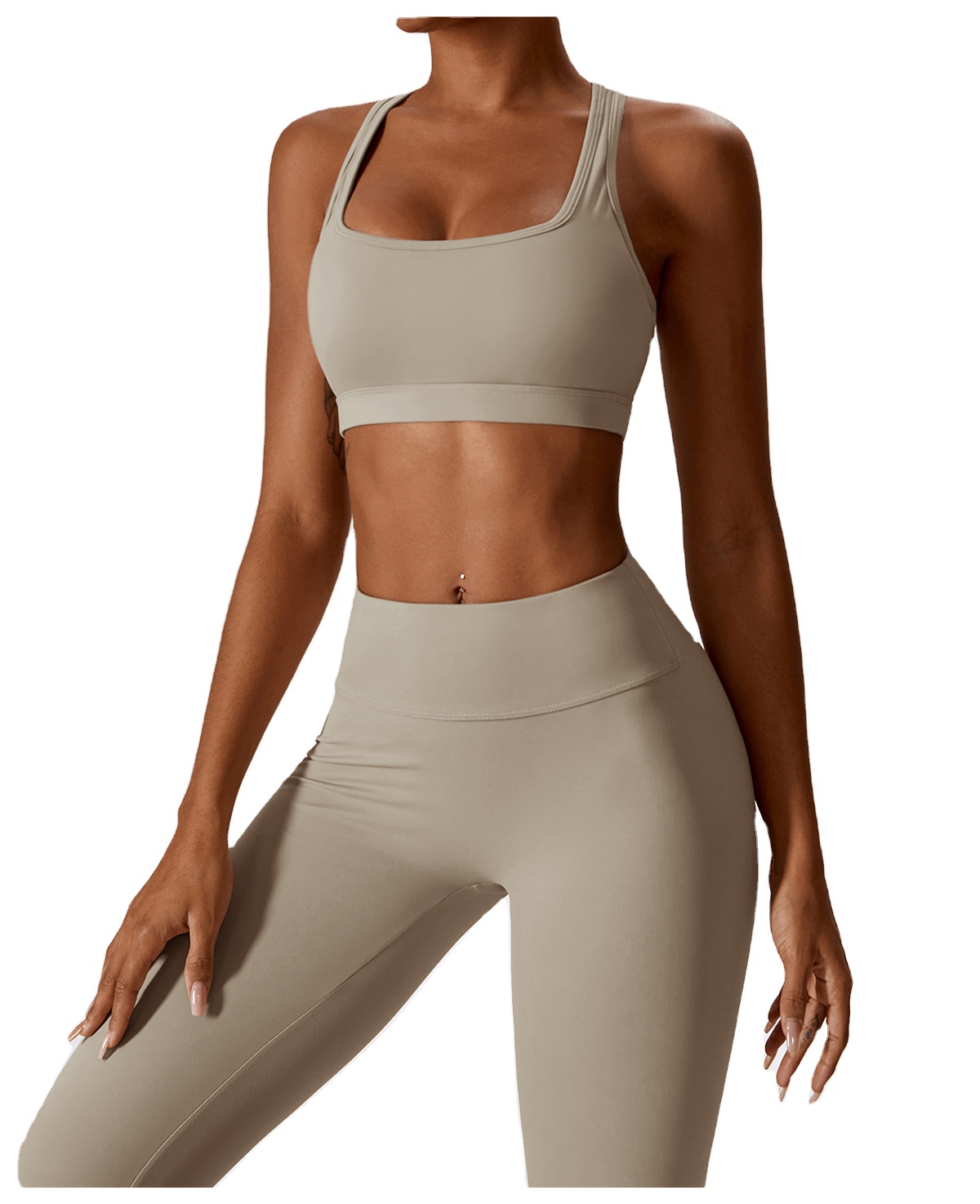 Shanghai Fengxian District Fengpu Sub-district Community Health Service Center High strength nude workout vest Running back fitness top Brushed high elastic knit breathable wicking tight yoga bra