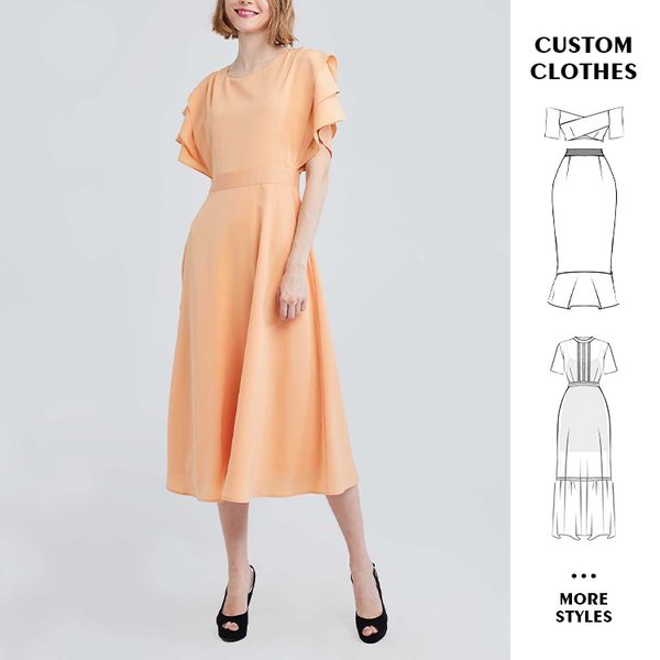 2024 fashion spring OEM Custom logo formal maxi dress For Women Bodycon Dresses Lady Elegant Floral Clothing Women Casual Dress