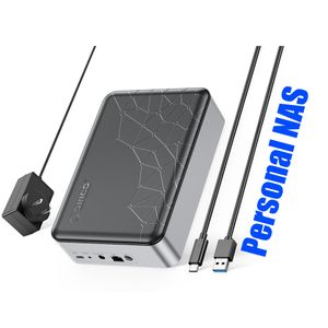 ORICO's 3.5 NAS Storage Enclosure with APP-Connect SDVN Network SATA HDD/SSD Mini NAS Storage for Family Safe Cloud (diskless)