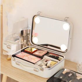 Makeup Case Led Mirror Cosmetic Bag Aluminum Travel Vanity Box With Light