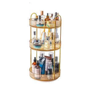 Multi-Function 360-Degree0 Rotating  AdjustableTransparent Makeup Organizer Plastic Storage Container Cosmetic Storage Box
