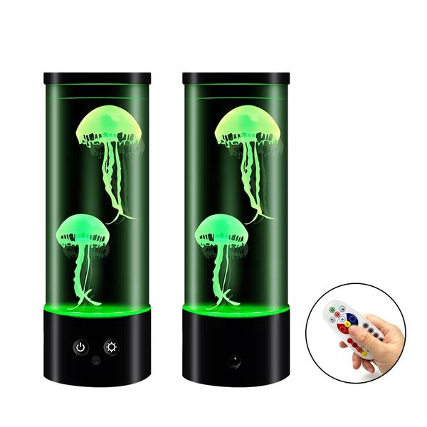 Factory Sale 11.5" Jellyfish Lamp Color Changing LED Night Lights Battery Jelly Fish Lamps Ocean Aquarium Sensory Light