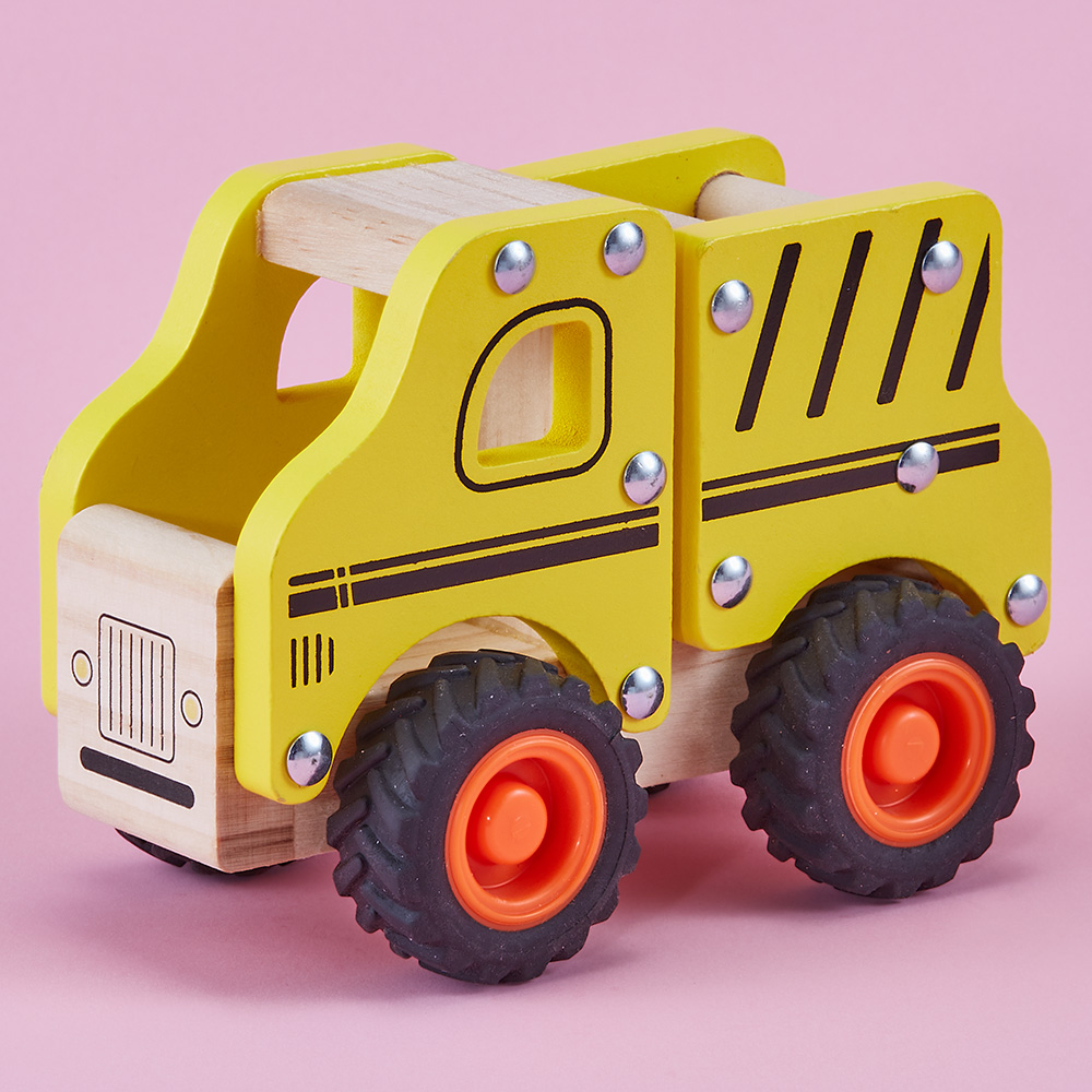 Children wooden toy tip lorry engineering vehicle solid wood toy pretend house play toy gift boy educational imitate Inertia car