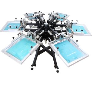 6 Color 6 stations high precision rotary manual screen printing machine