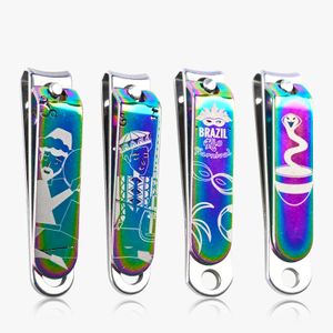 High quality stainless steel personalized pattern colorful nail clippers, sharp nail cutting with nail files Customizable LOGO