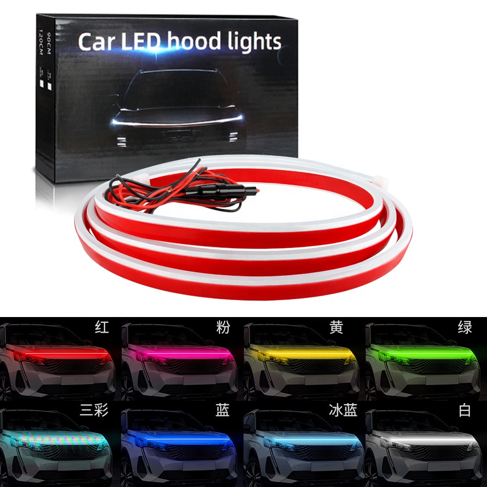 Guangzhou Kelenate Car Accessories Co., Limited Car Exterior Flexible Strip Daytime Running Light for Car LED Strip Car Hood Light Strip