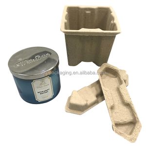 Candle jar packaging Customized packaging biodegradable paper pulp insert tray molded pulp candle jar packaging