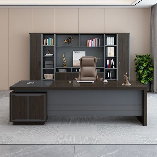 Modern Executive L Shaped CEO Office Table Fashion Boss Desk Executive Desk