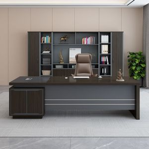 Modern Executive L Shaped CEO Office Table Fashion Boss Desk Executive Desk