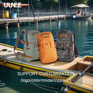 OEM Wholesale Customized Rod holder Soft TPU Welding Waterproof Men Outdoor Bags Fly Fishing Tackle Backpack