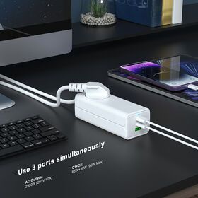 Bulk Buy ZONSAN Power Strip GaN 100w PD Fast Charge With 3 USB Ports for 2500W High Power Appliances