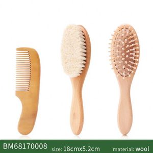 baby wooden brush set goat baby hair brush and combs set