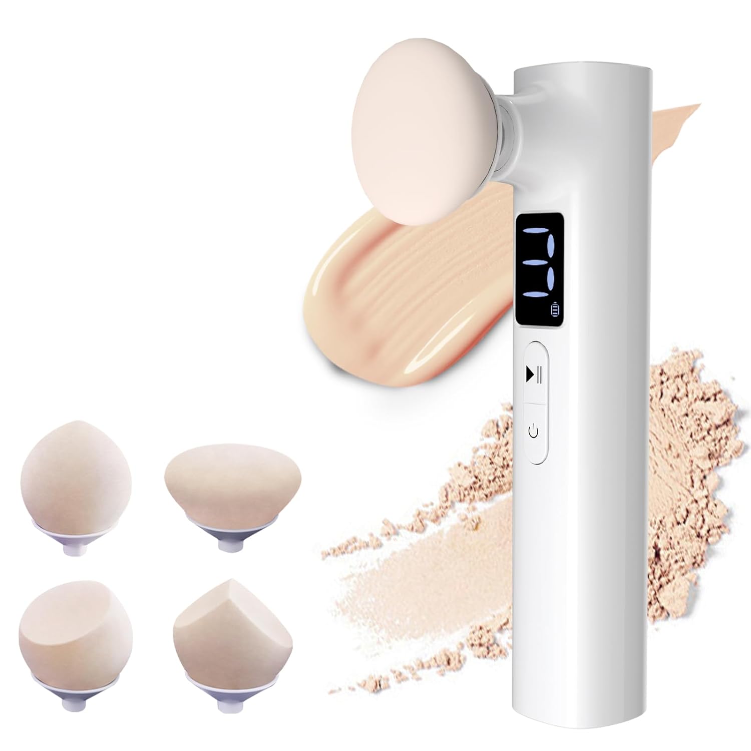 Electric Makeup Powder Puff, ice roller Makeup Sponge for Powder Foundation,Concealer,Makeup Brushes Set with Replaceable Puffs