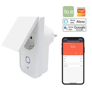 Smart Wi-Fi Plug EU Socket IP44 waterproof power meter function Tuya Smart works with Alexa and Google Assistant